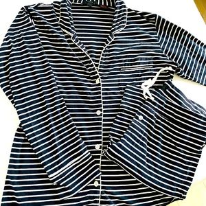 JCrew navy and white striped pajamas. Womens S. Comfortable and soft
